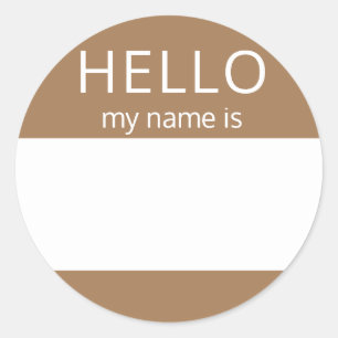Aangepast HALLO mijn naam is sticker badge leeg