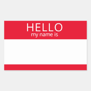 Aangepast HALLO mijn naam is sticker badge leeg