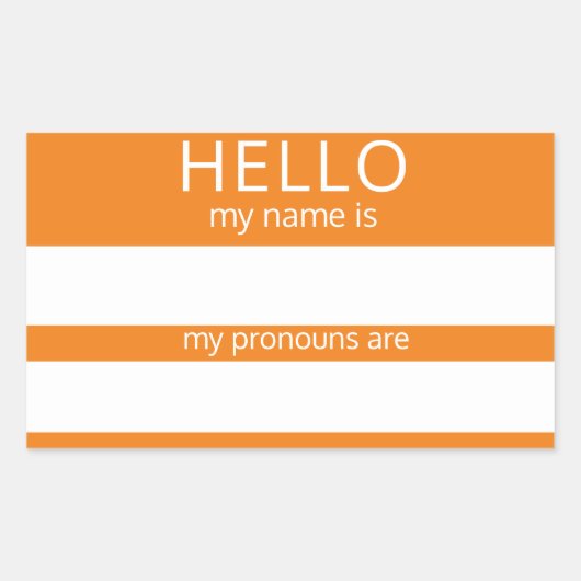 Aangepast HALLO mijn naamwoordspronouns is badge Rechthoekige Sticker (Voorkant)