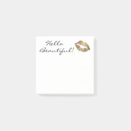 aangepast,hallo mooi met gouden kus. post-it® notes