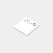 aangepast,hallo mooi met gouden kus. post-it® notes (Schuin)