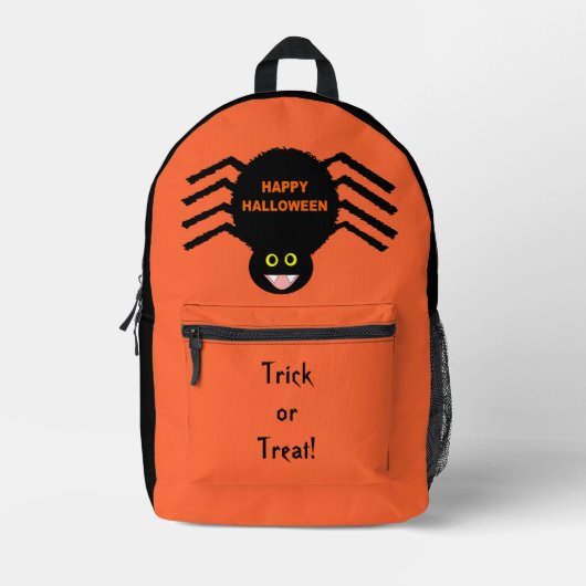 Aangepast Halloween Black Spider Bedrukte Rugzak (Voorkant)