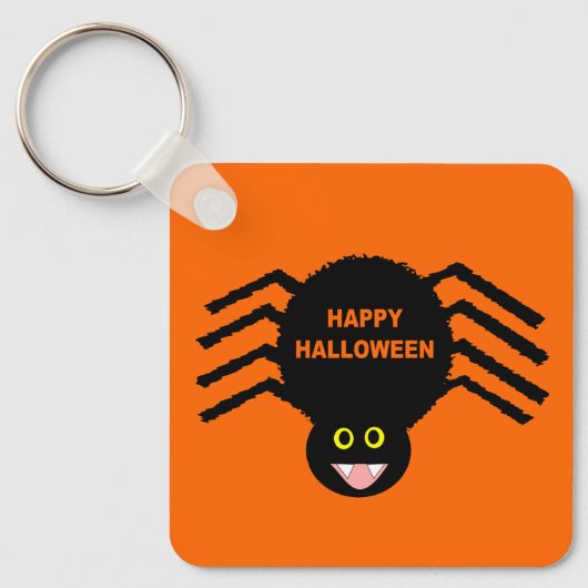 Aangepast Halloween Black Spider Sleutelhanger (Voorkant)