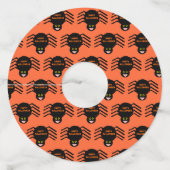 Aangepast Halloween Black Spider Wijnglaslabel (Achterkant)