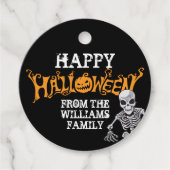 Aangepast halloween-skelet voor jaarlijkse feestda bedankjes labels (Voorkant)