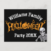Aangepast halloween-skelet voor jaarlijkse feestda briefkaart (Voorkant)
