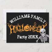 Aangepast halloween-skelet voor jaarlijkse feestda kaart (Voorkant)