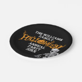 Aangepast halloween-skelet voor jaarlijkse feestda papieren bordje (Gekanteld)