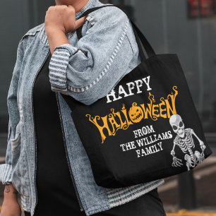 Aangepast halloween-skelet voor jaarlijkse feestda tote bag