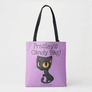 Aangepast halloween Trick or treat Bag Kitten Cat Tote Bag