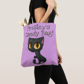 Aangepast halloween Trick or treat Bag Kitten Cat Tote Bag (Dichtbij)