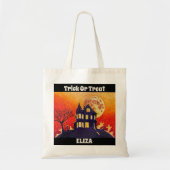 Aangepast halloween Trick or treat Haunted House Tote Bag (Voorkant)