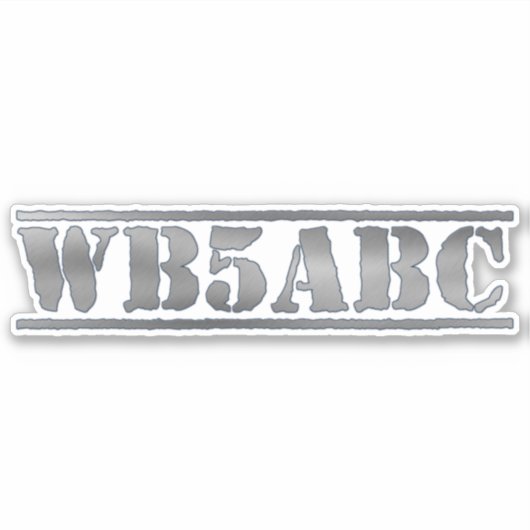 Aangepast ham Call-teken Sticker (Voorkant)