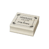 Aangepast handgemaakt met liefde, Floral Rubberstempel (Stempel)