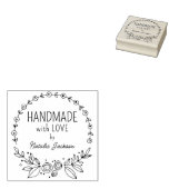 Aangepast handgemaakt met liefde, Floral Rubberstempel (Gestempeld)