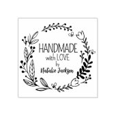 Aangepast handgemaakt met liefde, Floral Rubberstempel (Afrduk)