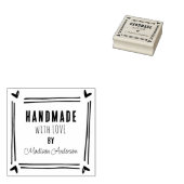 Aangepast handgemaakt met liefde, hart Lijst Rubberstempel (Gestempeld)