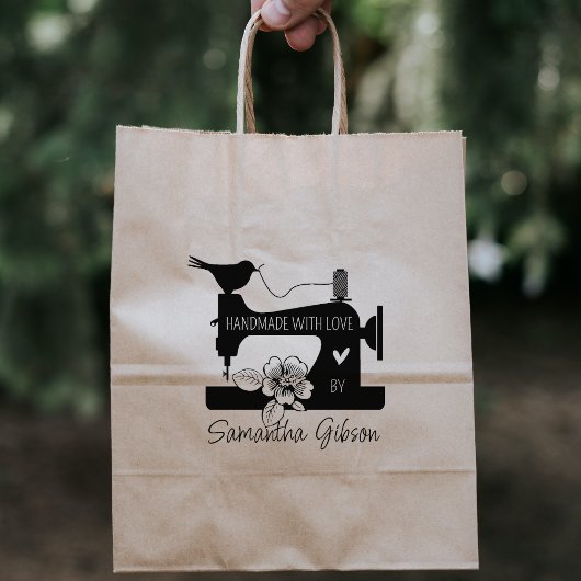 Aangepast handgemaakt met liefde, naaiwerk, groot rubberstempel