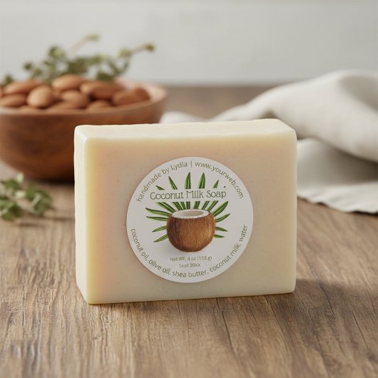 Aangepast handgemaakte kokoszeep zakelijk label