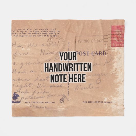 Aangepast handgeschreven Briefkaart Sentimental Ke Fleece Deken (Voorkant (Horizontaal))