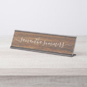 Aangepast, handgeschreven bureau naambordje (Voorkant)