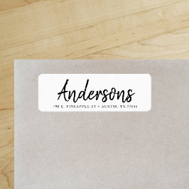 Aangepast | Handgeschreven | Familie | Retouradres Etiket