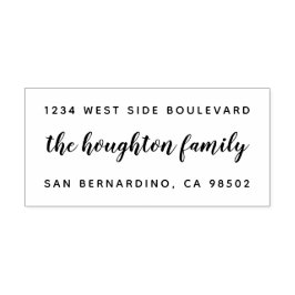 Aangepast handgeschreven familienaam Retouradres Rubberstempel