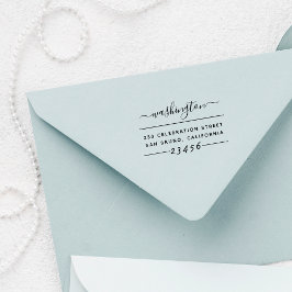 Aangepast handgeschreven familienaam & retouradres rubberstempel