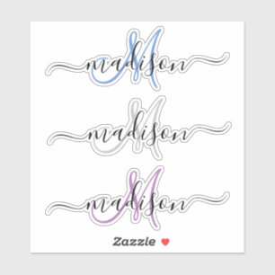 Aangepast handgeschreven monogram sticker