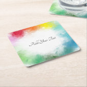 Aangepast handgeschreven script kleurrijke moderne kartonnen onderzetters (Schuin)