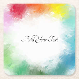 Aangepast handgeschreven script kleurrijke moderne kartonnen onderzetters