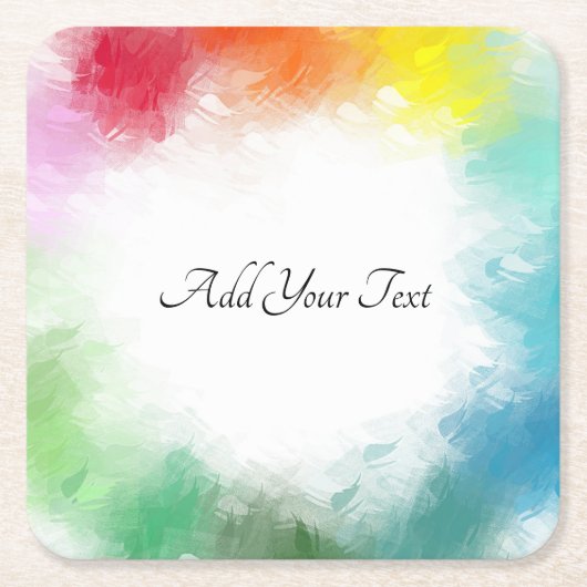 Aangepast handgeschreven script kleurrijke moderne kartonnen onderzetters (Voorkant)