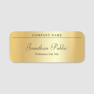 Aangepast handgeschreven script legant Glamor Gold Naamplaatje