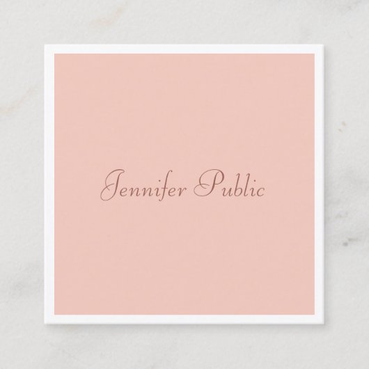 Aangepast, handgeschreven script, modern, gemakkel vierkante visitekaartje (Voorkant)