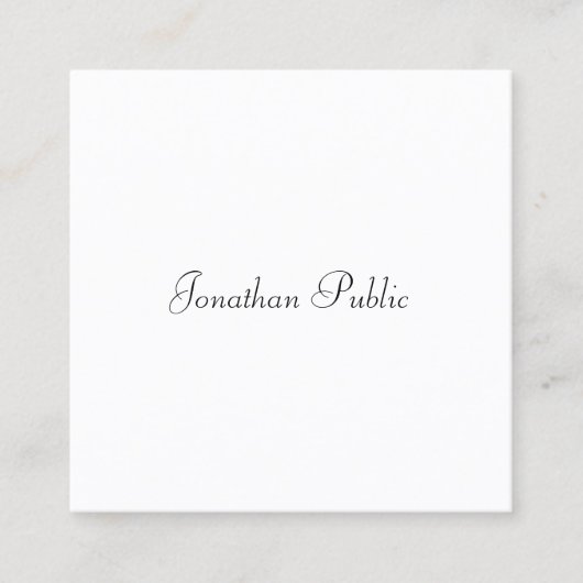 Aangepast, handgeschreven script, modern, gemakkel vierkante visitekaartje (Voorkant)