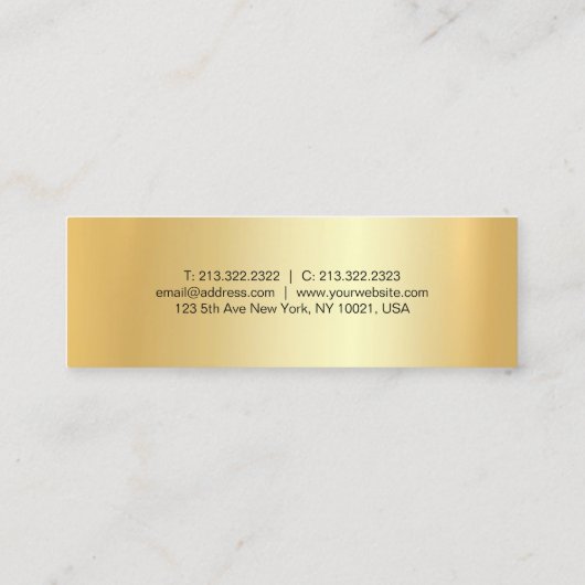 Aangepast handgeschreven script modern legant Gold Mini Visitekaartje (Achterkant)
