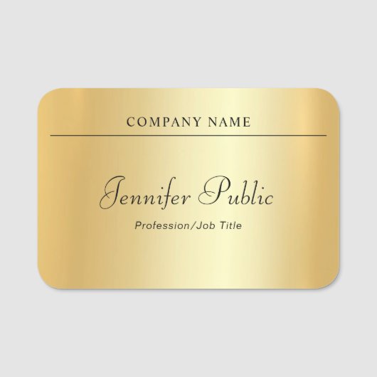 Aangepast handgeschreven script modern legant Gold Naamplaatje (Voorkant)