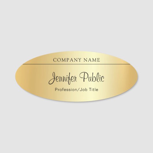 Aangepast handgeschreven script modern legant Gold Naamplaatje (Voorkant)