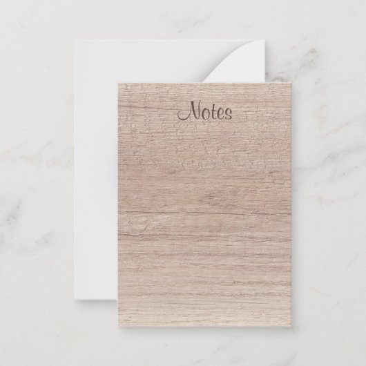 Aangepast handgeschreven script Natuurhout Kijk ui Notitiekaartje (Voorkant)