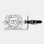 Aangepast handgetekend label voor reizen per monog bagagelabel (Voorkant horizontaal)