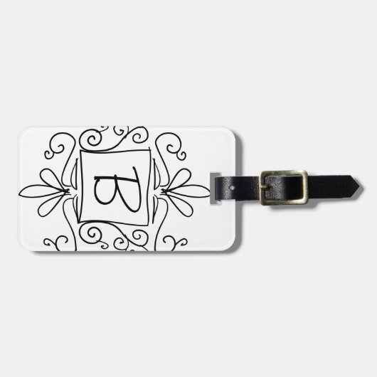 Aangepast handgetekend label voor reizen per monog bagagelabel (Voorkant horizontaal)