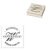 Aangepast "Handmade by" met Monogram Rubberstempel (Gestempeld)