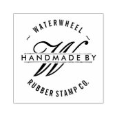 Aangepast "Handmade by" met Monogram Rubberstempel (Afrduk)
