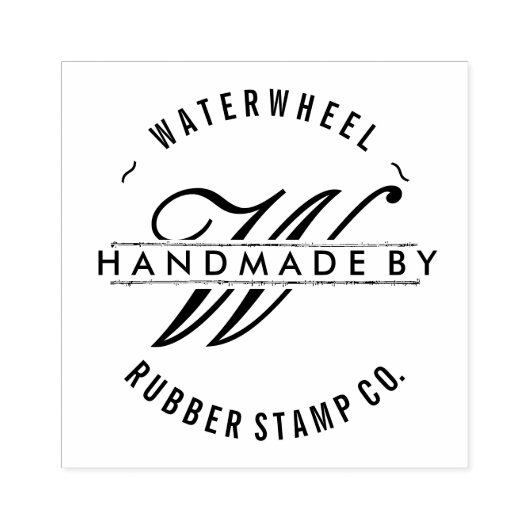 Aangepast "Handmade by" met Monogram Rubberstempel (Afrduk)