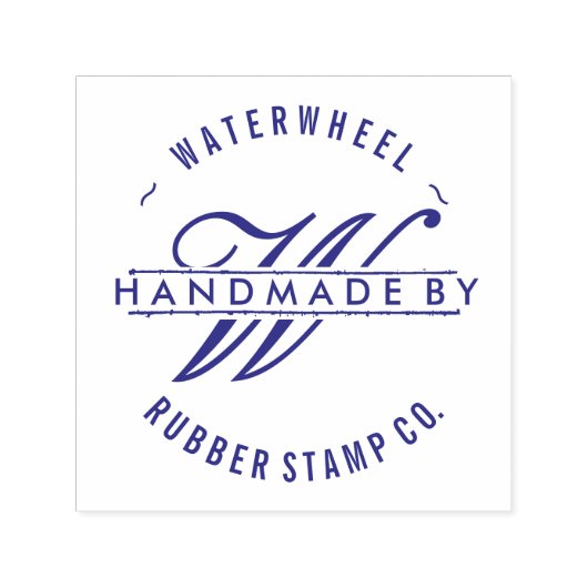 Aangepast "Handmade by" met Monogram Zelfinktende Stempel (Design)