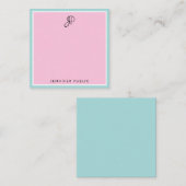 Aangepast handschrift Monogram Minimalistische Sja Notitiekaartje (Voorkant / Achterkant)