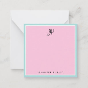 Aangepast handschrift Monogram Minimalistische Sja Notitiekaartje