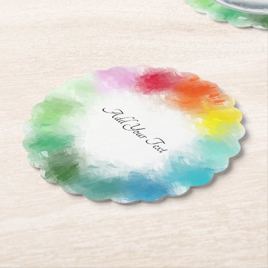 Aangepast handscript moderne kleurrijke Sjabloon Kartonnen Onderzetters (Gekanteld)
