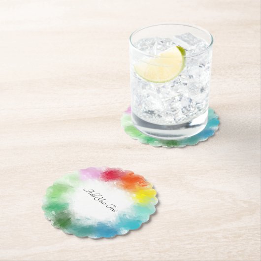 Aangepast handscript moderne kleurrijke Sjabloon Kartonnen Onderzetters (Insitu)