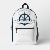 Aangepast  handvat Nautisch wiel Bedrukte Rugzak (Voorkant)